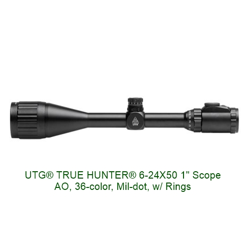 UTG® TRUE HUNTER® 6-24X50 1 Inch Scope, AO, 36-color, Mil-dot