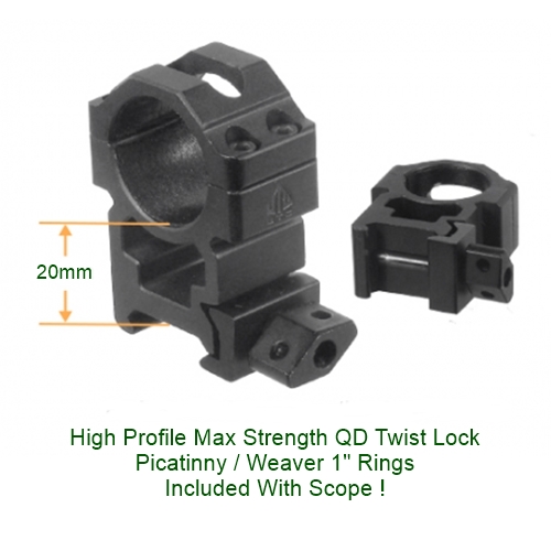 UTG® TRUE HUNTER® 6-24X50 1 Inch Scope - Picatinny - Weaver Rings